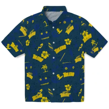 toledo rockets beach vibe navy hawaiian shirts best selling