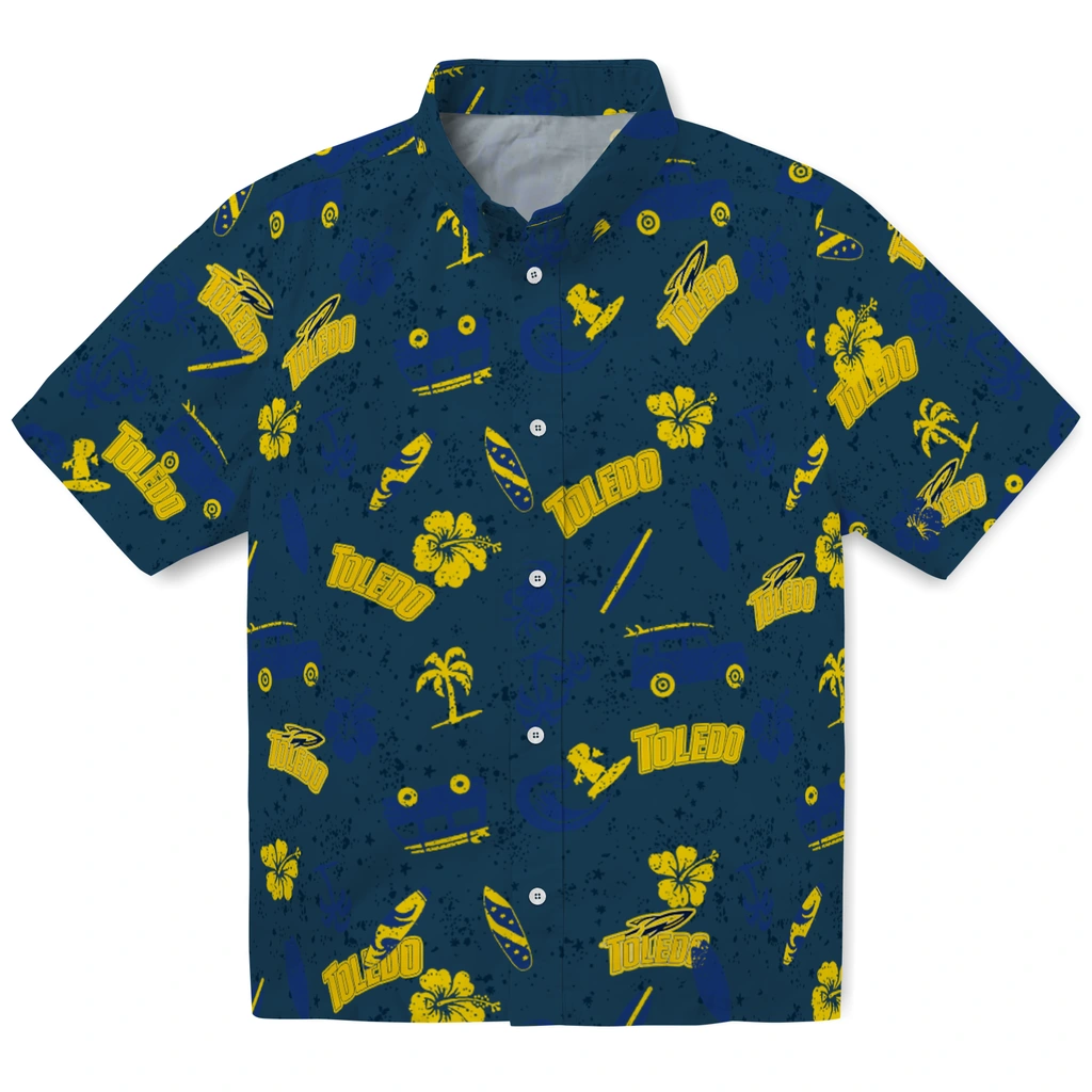 Toledo Rockets Hawaiian Shirt - Beach Vibe toledo rockets beach vibe navy hawaiian shirts best selling