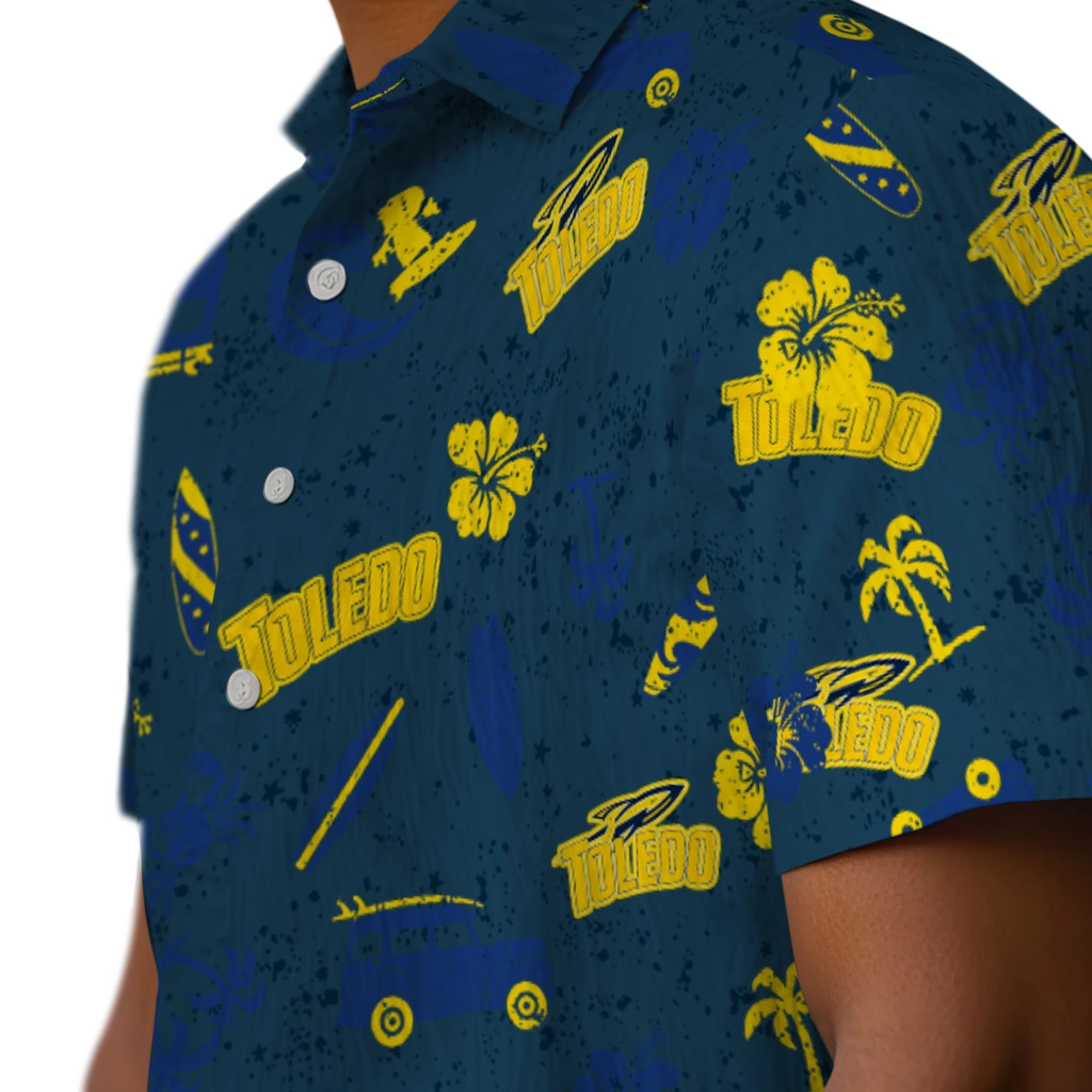 Toledo Rockets Hawaiian Shirt - Beach Vibe toledo rockets beach vibe navy hawaiian shirts trendy