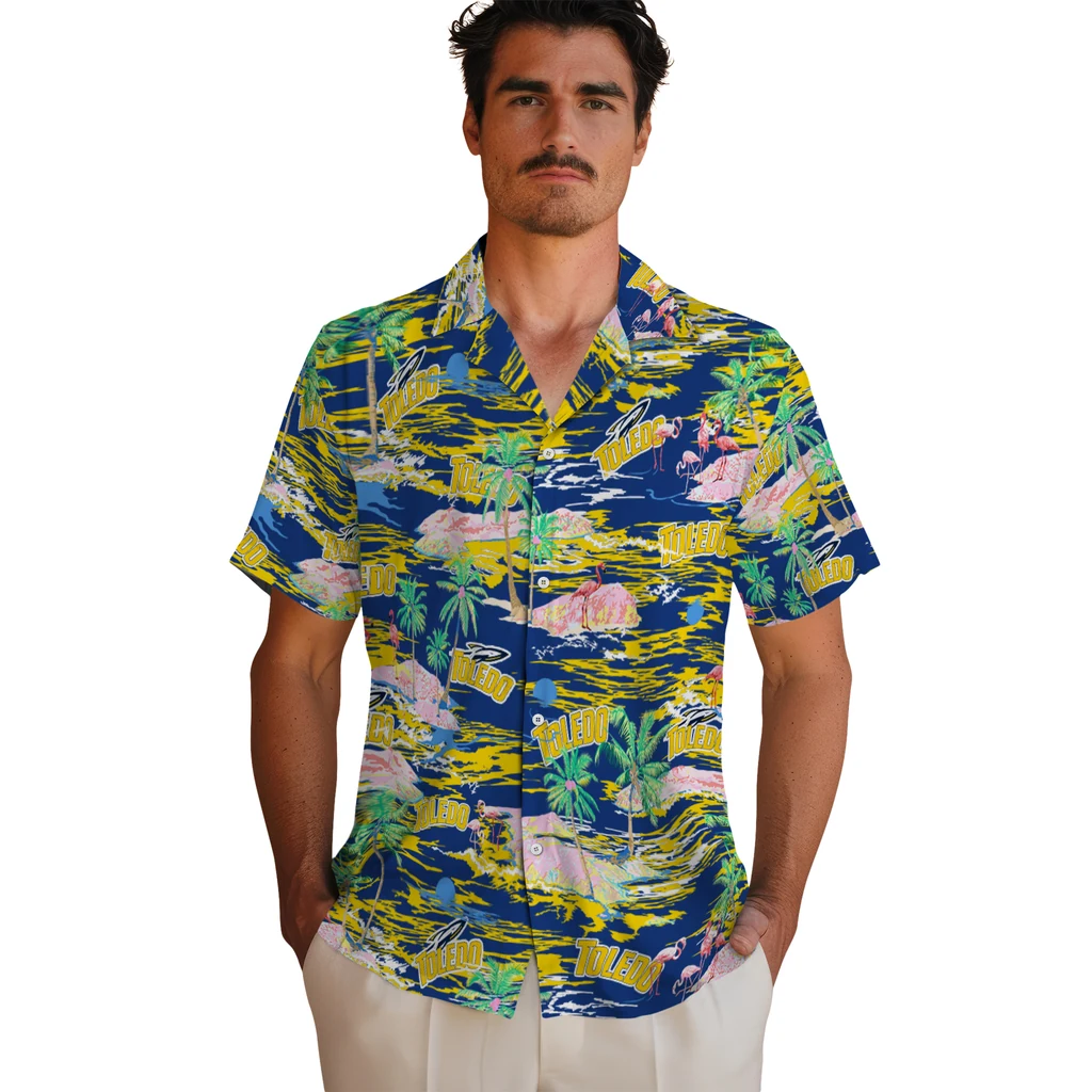 Toledo Rockets Hawaiian Shirt - Hawaii Island toledo rockets flamingo retreat blue hawaiian shirts fashion forward