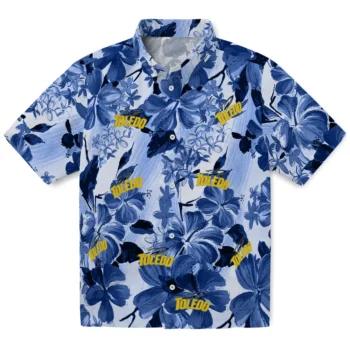 toledo rockets hibiscus arrangement blue hawaiian shirts best selling