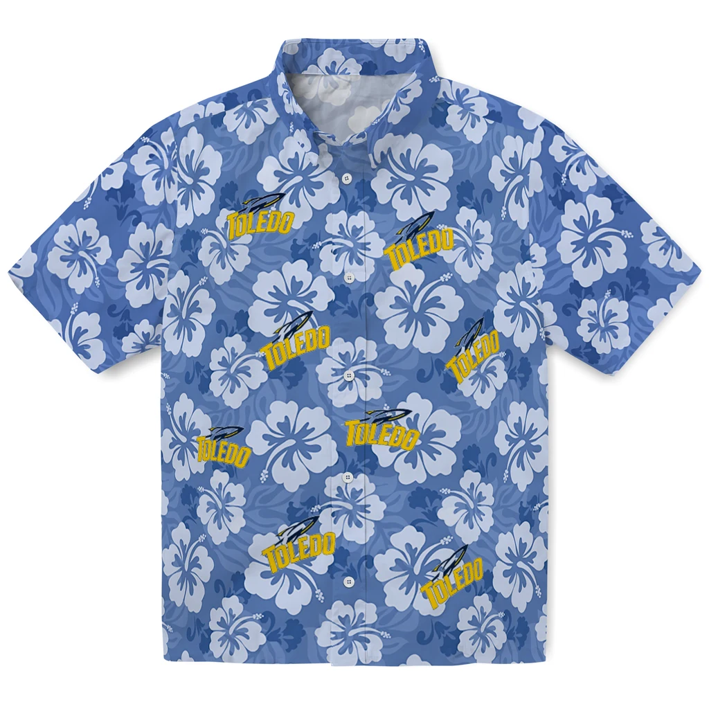 Toledo Rockets Hawaiian Shirt - Hibiscus Cluster toledo rockets hibiscus cluster blue hawaiian shirts best selling