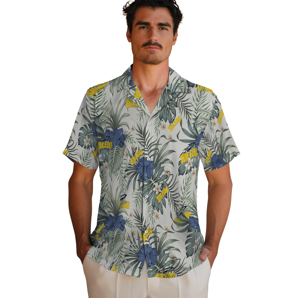 Toledo Rockets Hawaiian Shirt - Hibiscus Designs toledo rockets hibiscus designs beige hawaiian shirts fashion forward