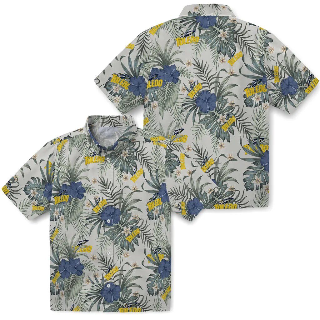 Toledo Rockets Hawaiian Shirt - Hibiscus Designs toledo rockets hibiscus designs beige hawaiian shirts high quality
