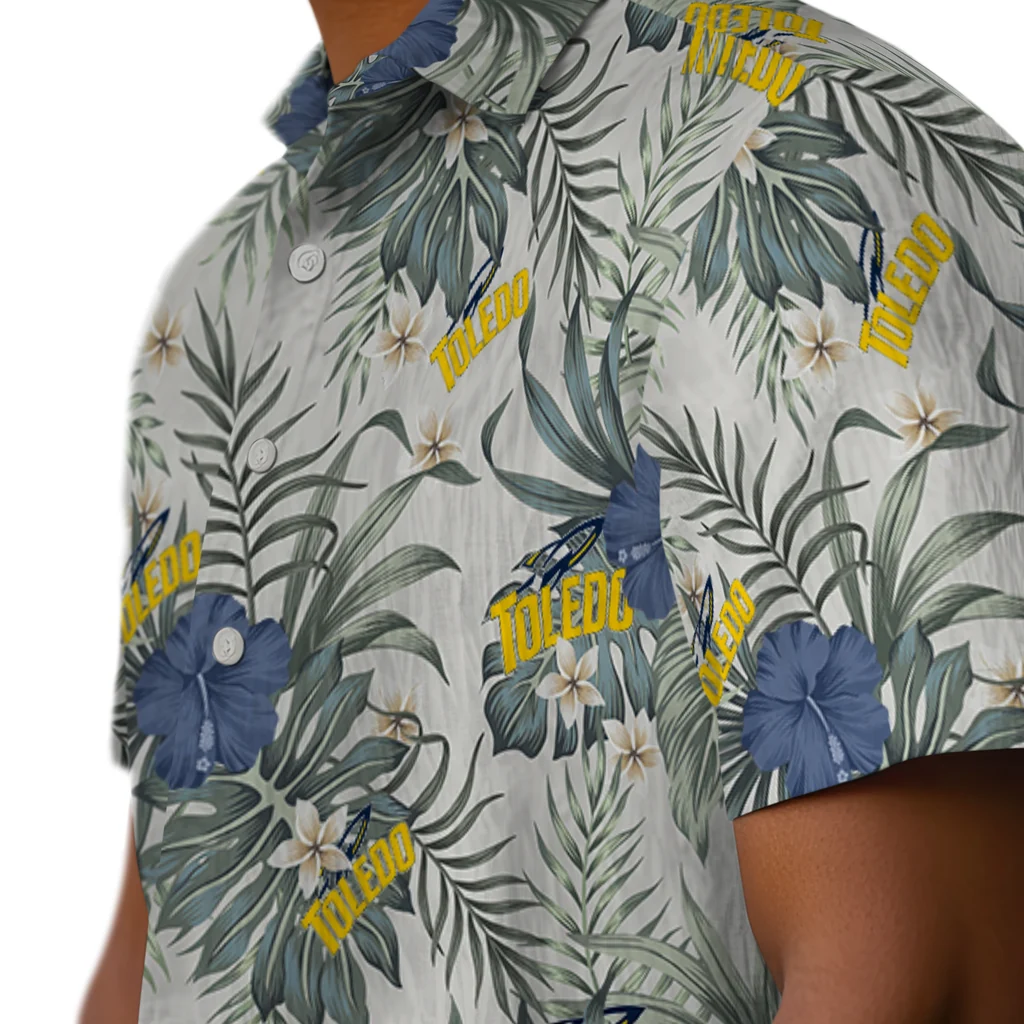 Toledo Rockets Hawaiian Shirt - Hibiscus Designs toledo rockets hibiscus designs beige hawaiian shirts trendy
