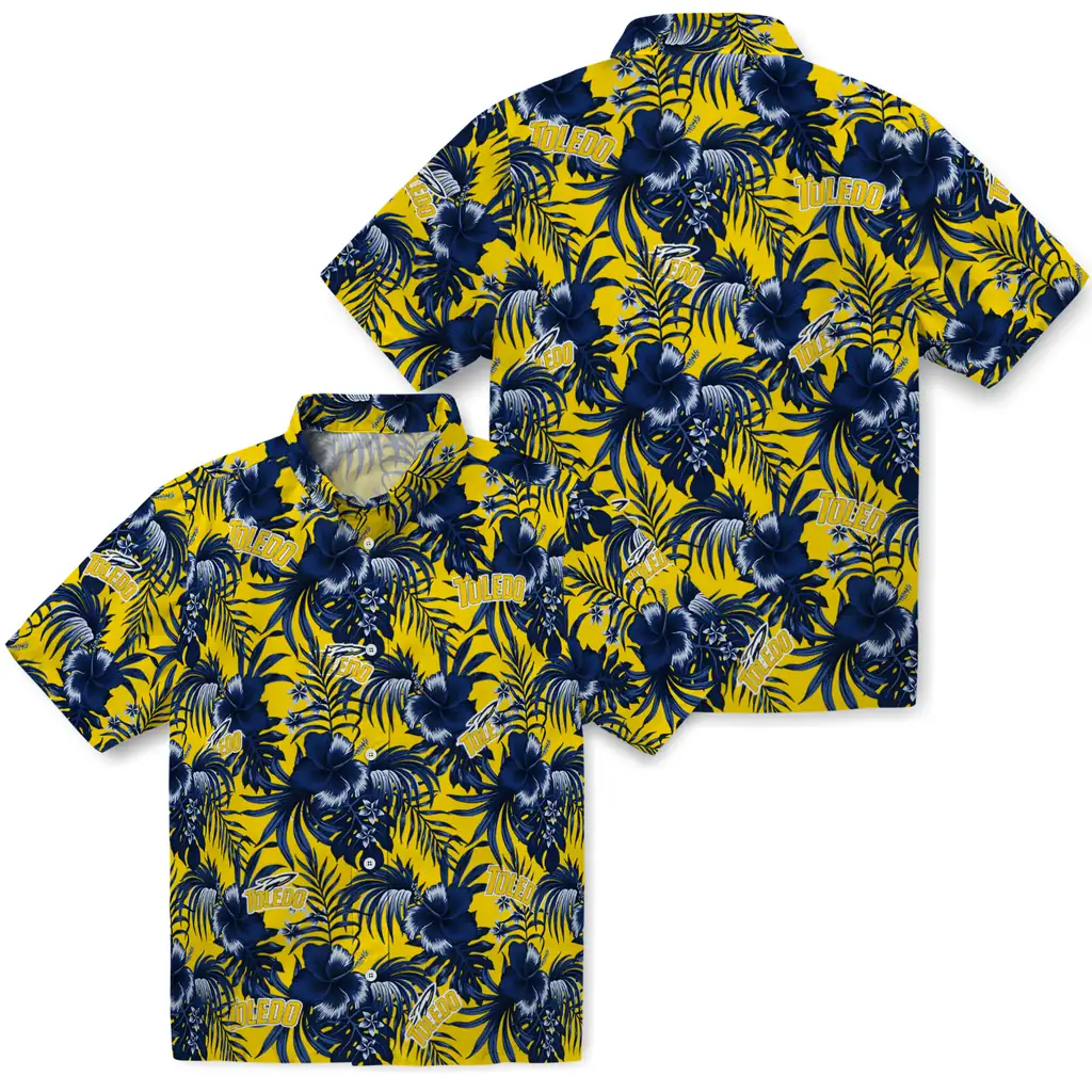 Toledo Rockets Hawaiian Shirt - Hibiscus Exotic toledo rockets hibiscus exotic blue hawaiian shirts high quality