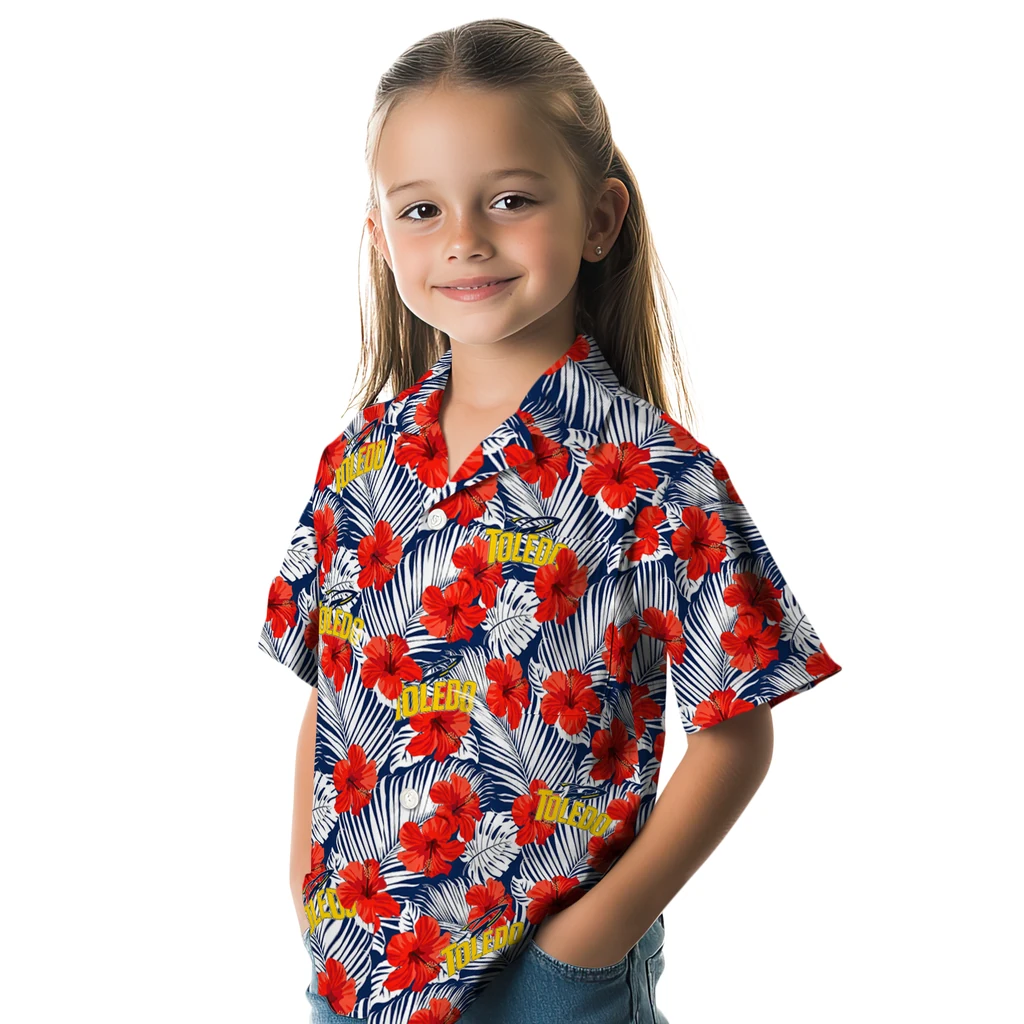 Toledo Rockets Hawaiian Shirt - Hibiscus Fiesta toledo rockets hibiscus fiesta red royal blue hawaiian shirts premium grade