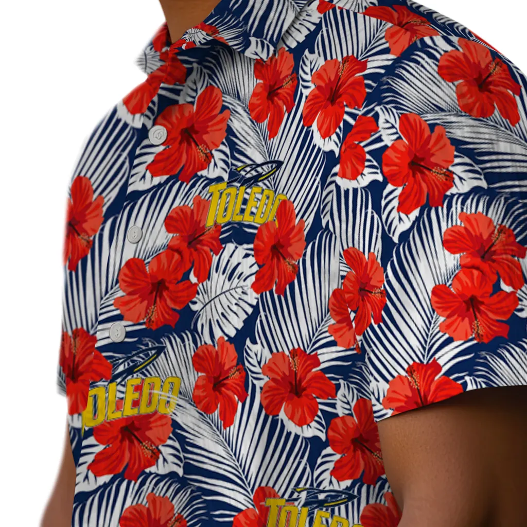 Toledo Rockets Hawaiian Shirt - Hibiscus Fiesta toledo rockets hibiscus fiesta red royal blue hawaiian shirts trendy