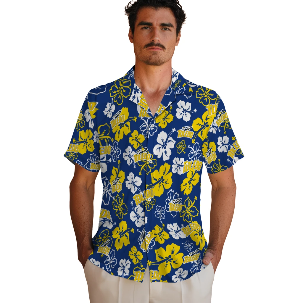 Toledo Rockets Hawaiian Shirt - Hibiscus Flower Design toledo rockets hibiscus bloom blue hawaiian shirts fashion forward