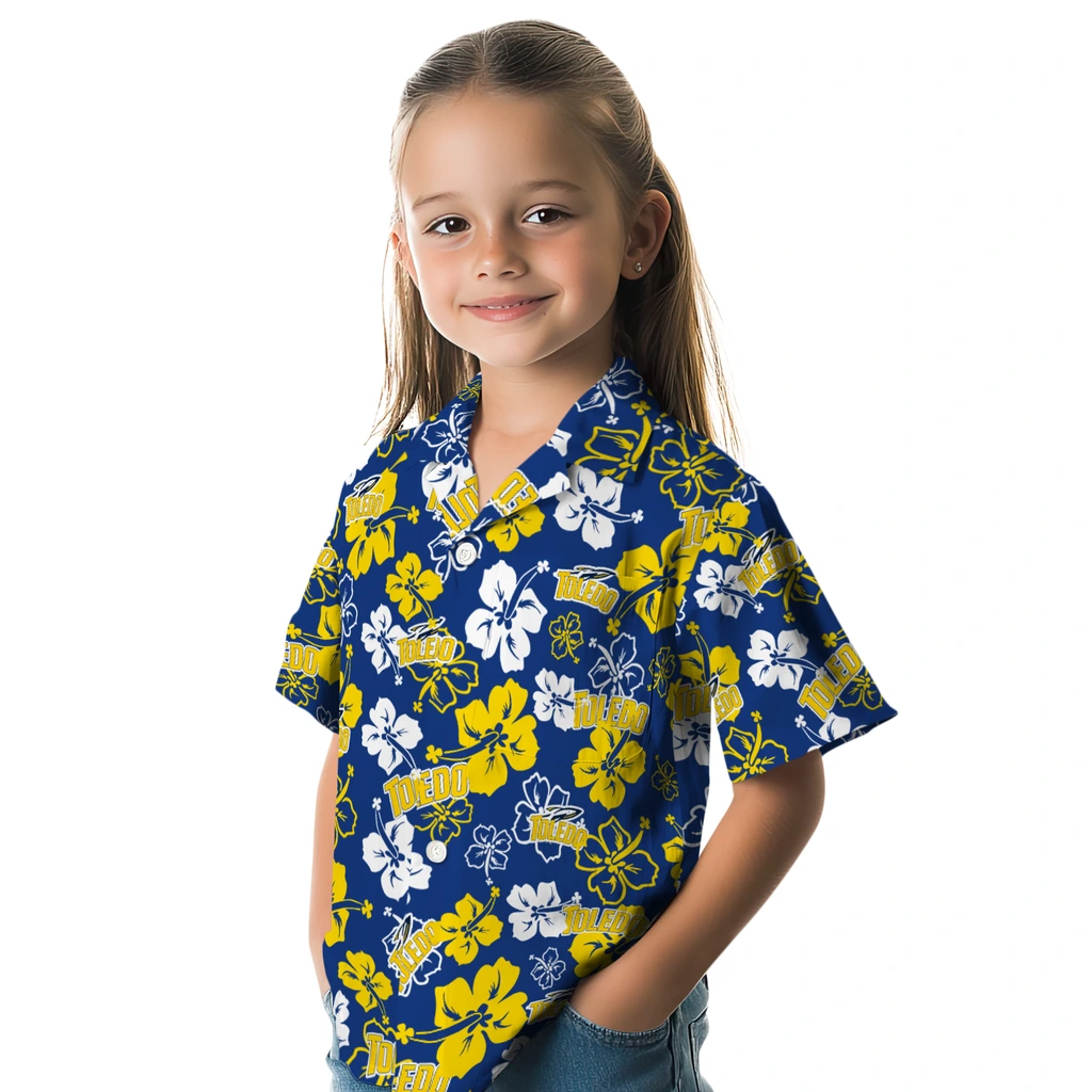Toledo Rockets Hawaiian Shirt - Hibiscus Flower Design toledo rockets hibiscus bloom blue hawaiian shirts premium grade