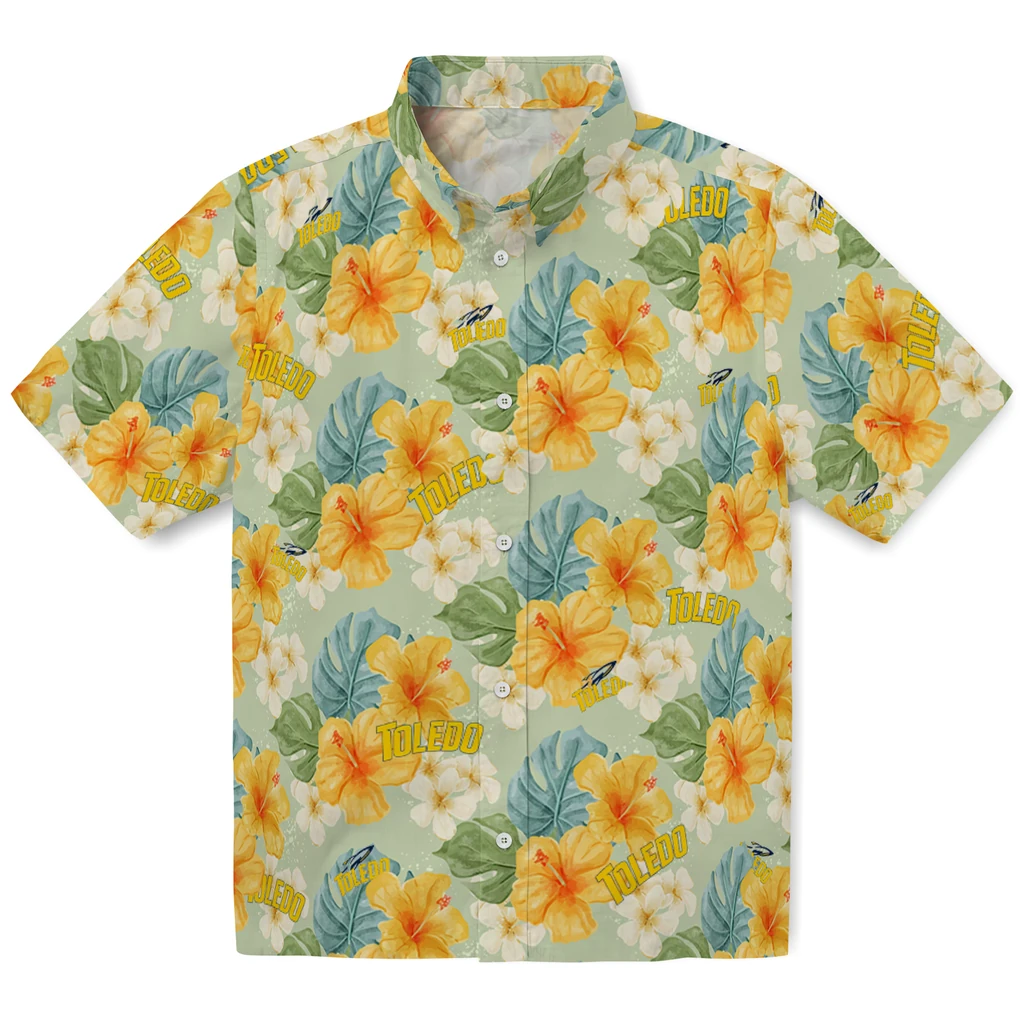 Toledo Rockets Hawaiian Shirt - Hibiscus Mood toledo rockets hibiscus mood pale lime yellow hawaiian shirts best selling