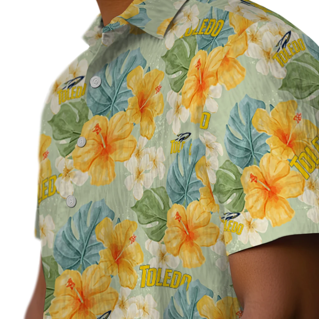 Toledo Rockets Hawaiian Shirt - Hibiscus Mood toledo rockets hibiscus mood pale lime yellow hawaiian shirts trendy