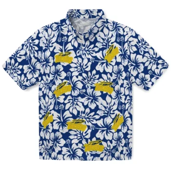 toledo rockets hibiscus motif blue white hawaiian shirts best selling