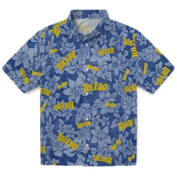 toledo rockets hibiscus oasis blue hawaiian shirts best selling