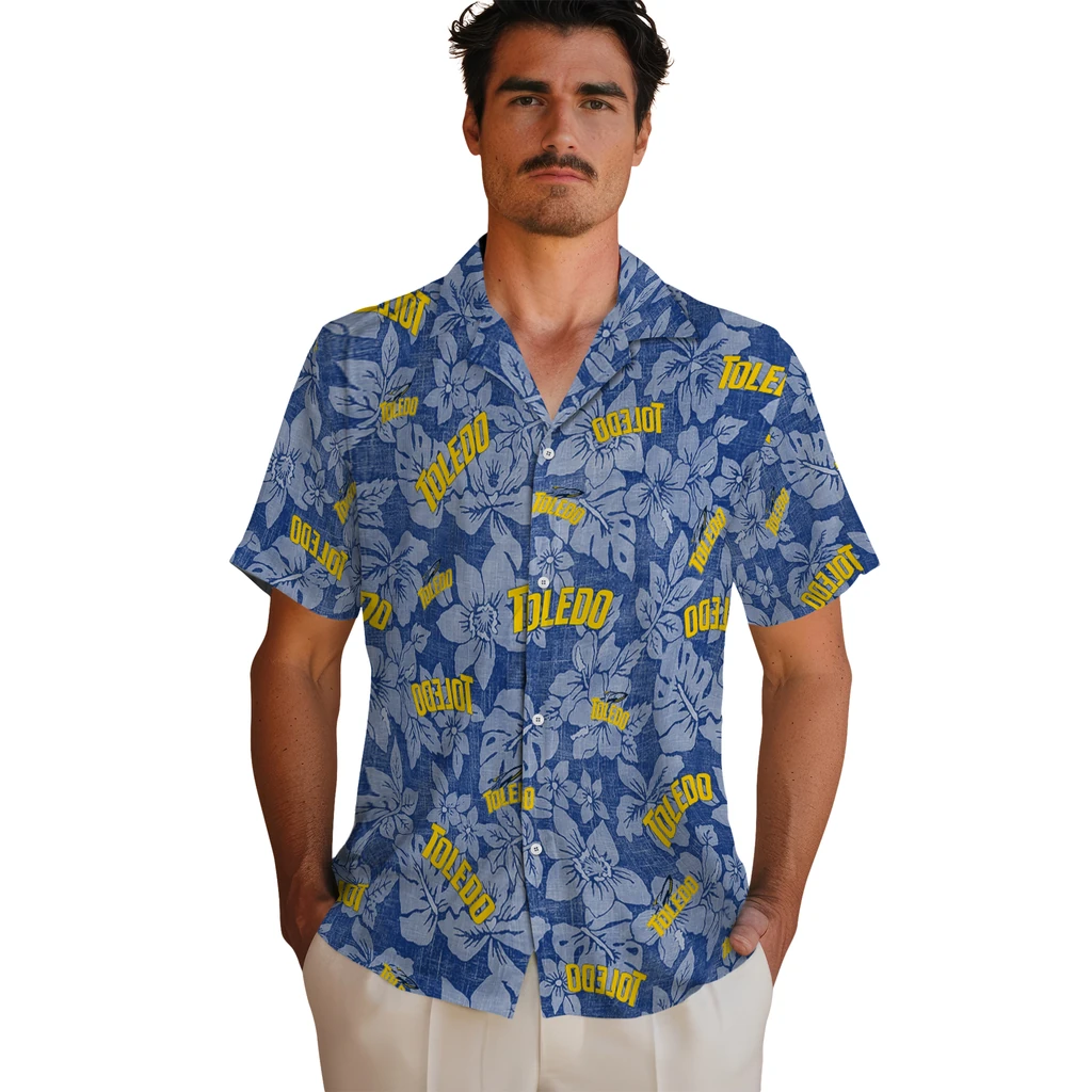 Toledo Rockets Hawaiian Shirt - Hibiscus Oasis toledo rockets hibiscus oasis blue hawaiian shirts fashion forward