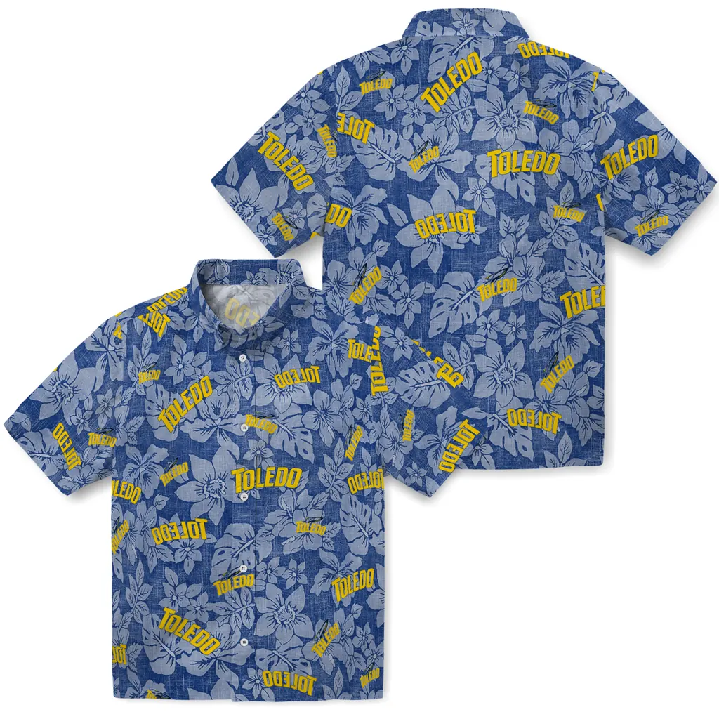 Toledo Rockets Hawaiian Shirt - Hibiscus Oasis toledo rockets hibiscus oasis blue hawaiian shirts high quality