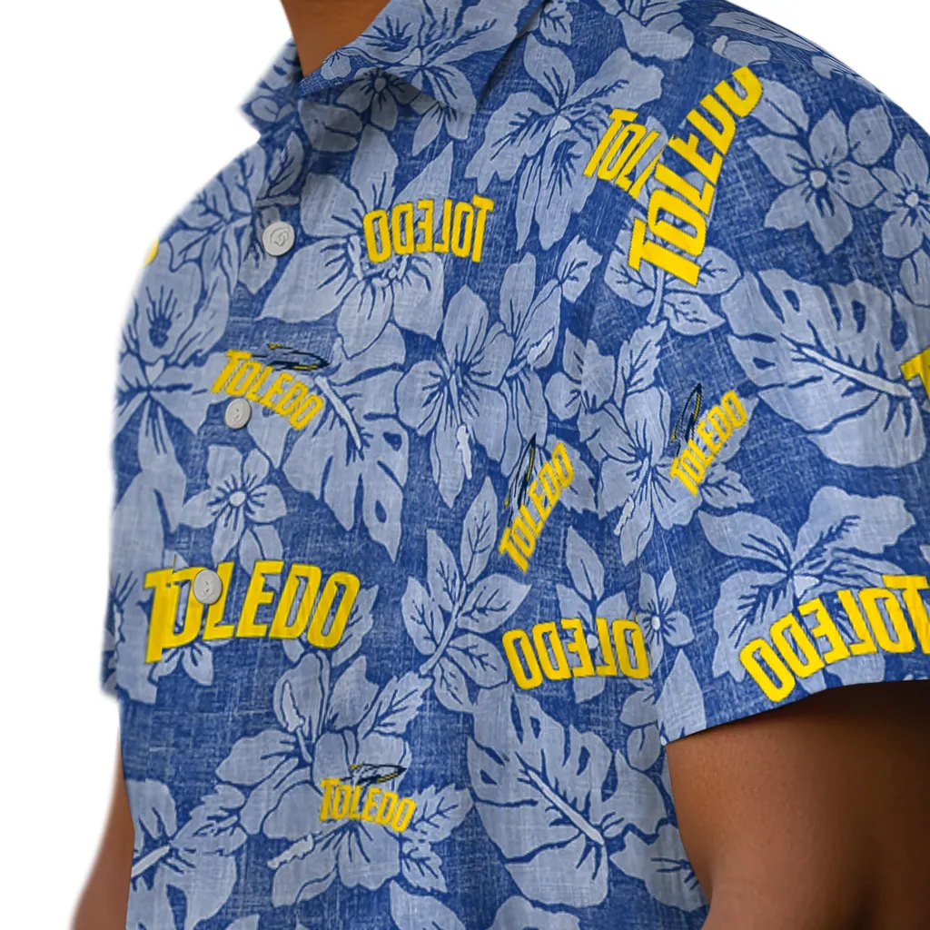 Toledo Rockets Hawaiian Shirt - Hibiscus Oasis toledo rockets hibiscus oasis blue hawaiian shirts trendy