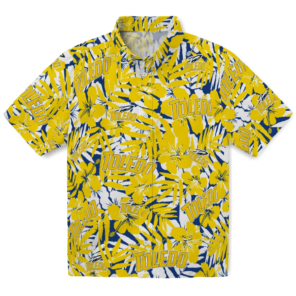 Toledo Rockets Hawaiian Shirt - Hibiscus Overlay toledo rockets hibiscus overlay hawaiian shirts best selling