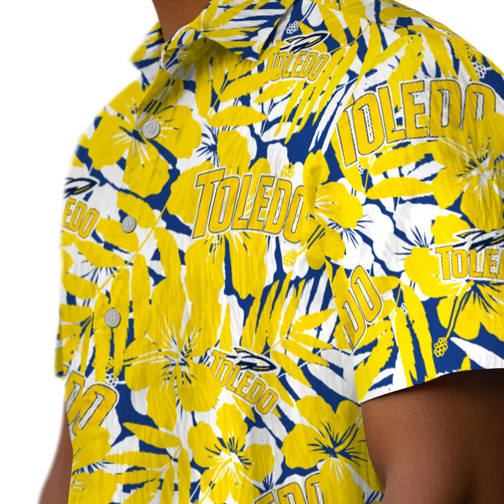 Toledo Rockets Hawaiian Shirt - Hibiscus Overlay toledo rockets hibiscus overlay hawaiian shirts trendy