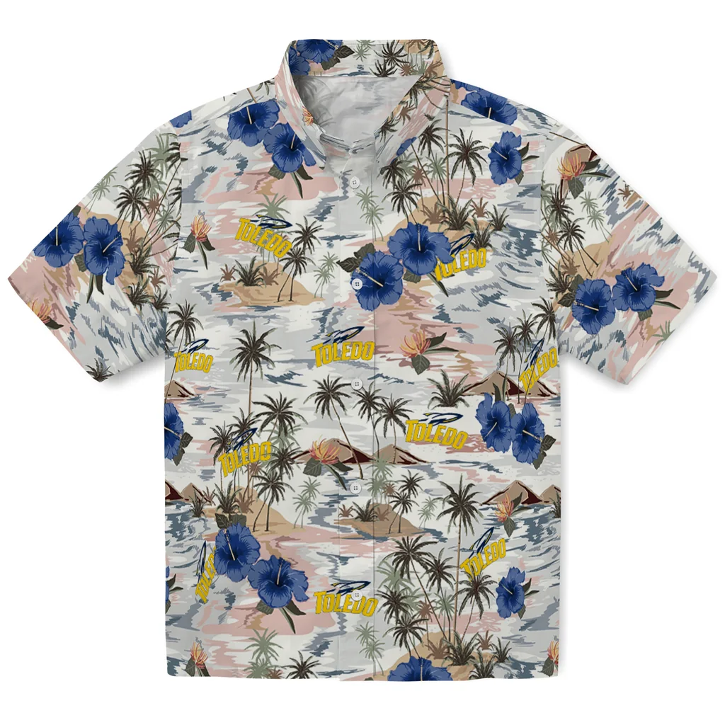 Toledo Rockets Hawaiian Shirt - Hibiscus Seaside toledo rockets hibiscus seaside white hawaiian shirts best selling