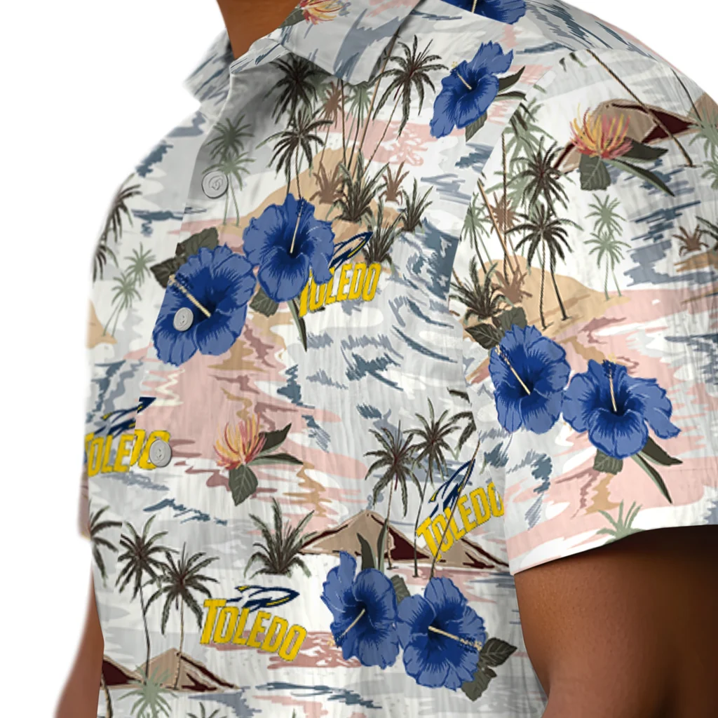 Toledo Rockets Hawaiian Shirt - Hibiscus Seaside toledo rockets hibiscus seaside white hawaiian shirts trendy