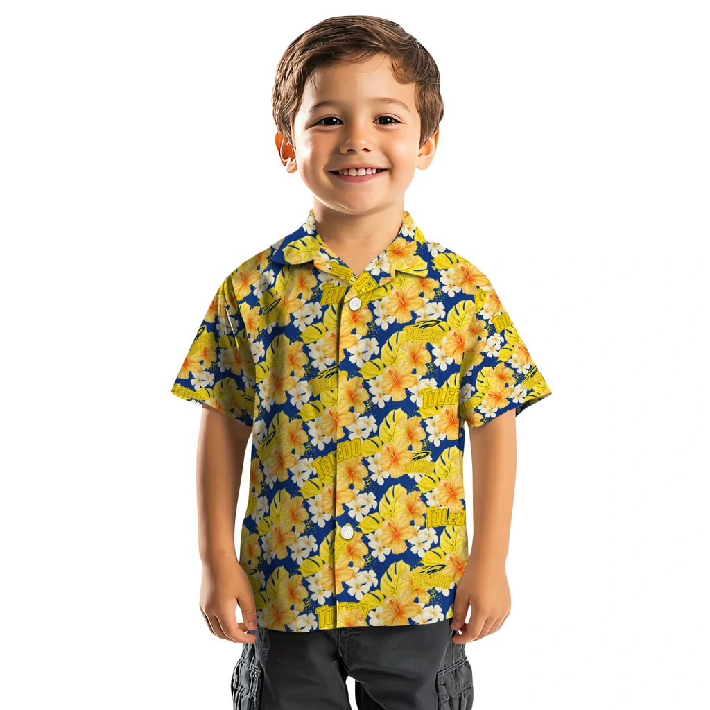 Toledo Rockets Hawaiian Shirt - Hibiscus Tropics toledo rockets hibiscus tropics blue yellow hawaiian shirts top rated
