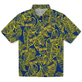 toledo rockets leaf outline blue hawaiian shirts best selling