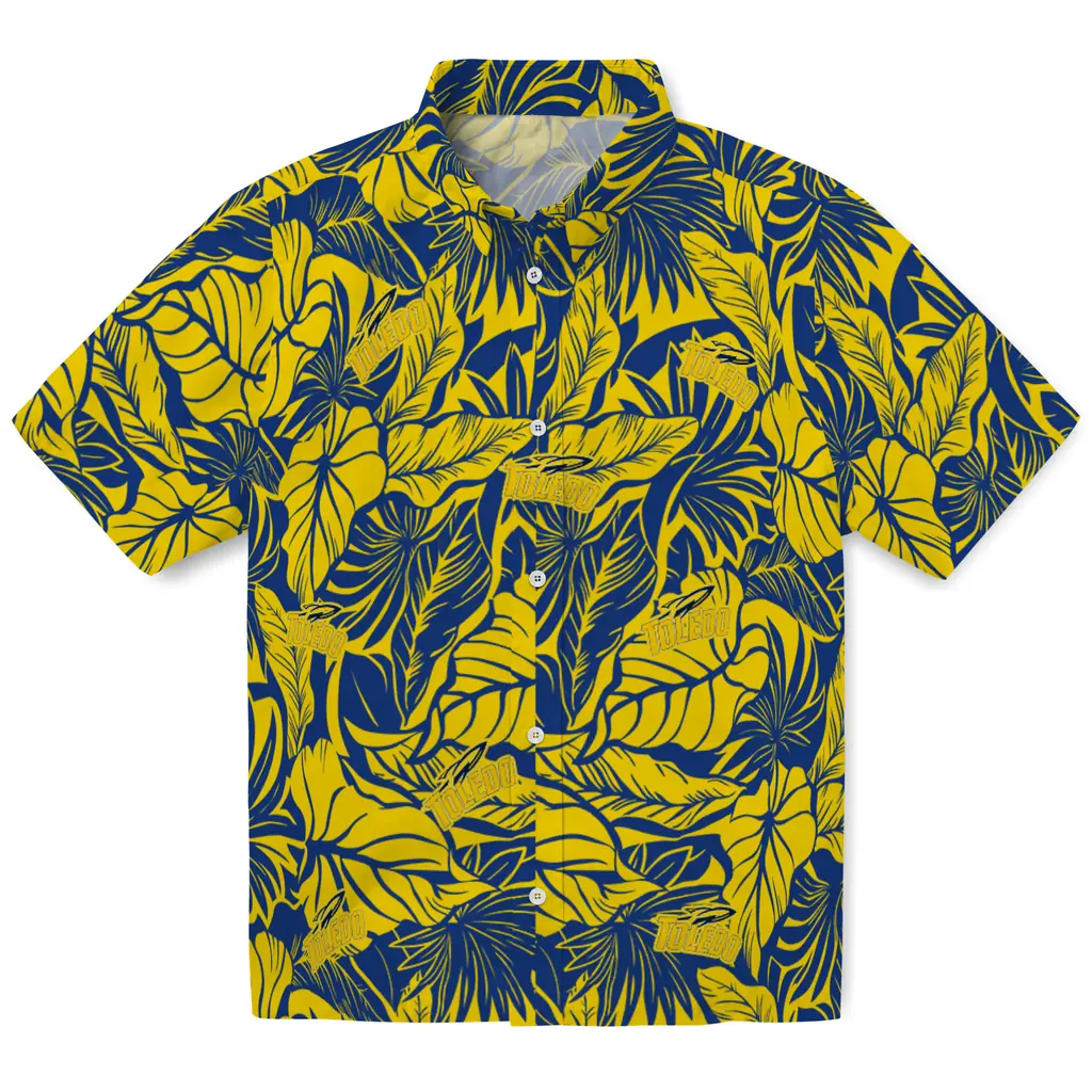 Toledo Rockets Hawaiian Shirt - Monstera Layer toledo rockets monstera layer blue hawaiian shirts best selling