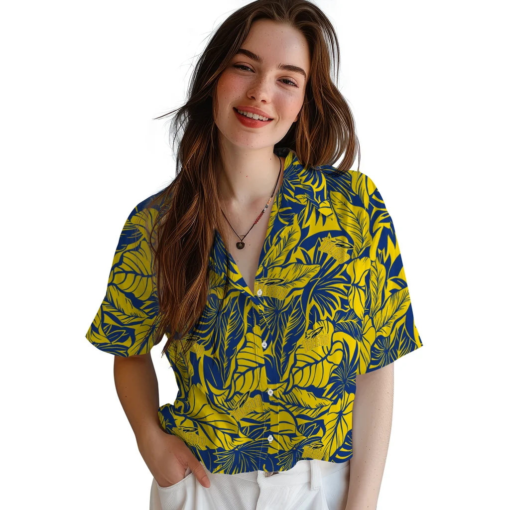 Toledo Rockets Hawaiian Shirt - Monstera Layer toledo rockets monstera layer blue hawaiian shirts latest model