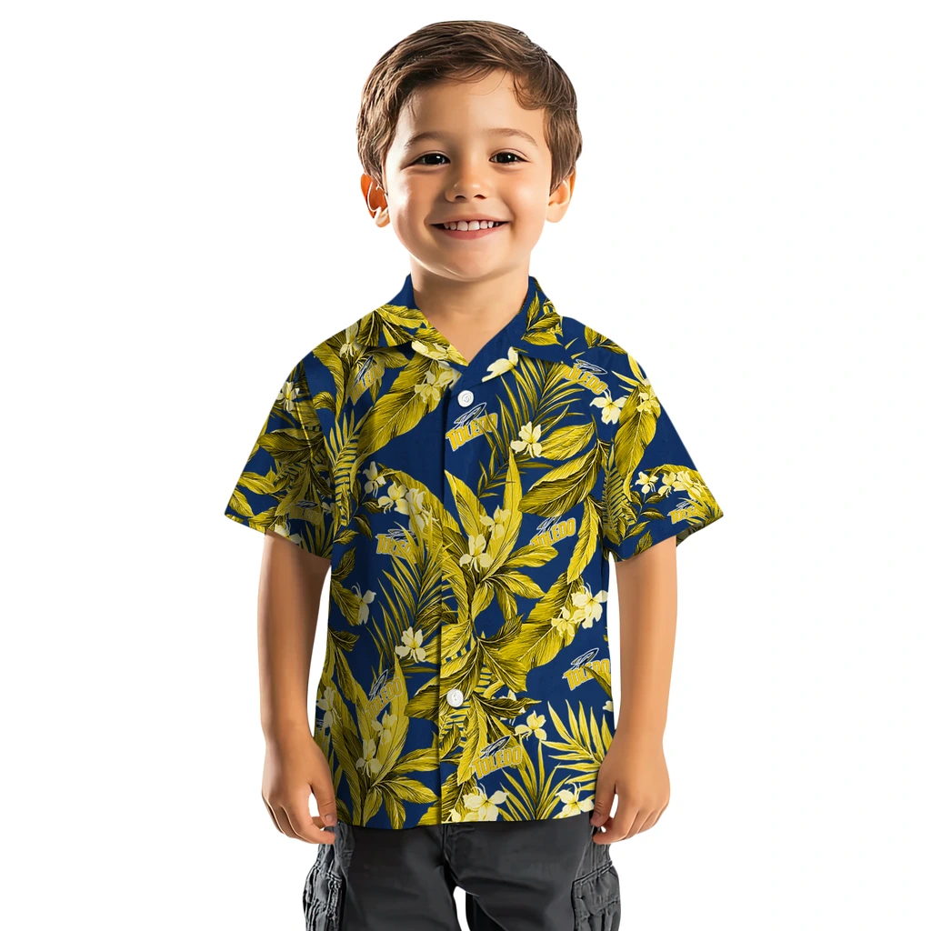 Toledo Rockets Hawaiian Shirt - Palm Leaves toledo rockets palm leaves blue hawaiian shirts top rated