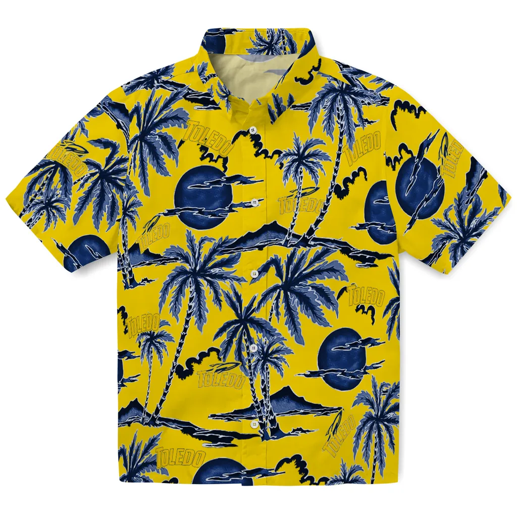 Toledo Rockets Hawaiian Shirt - Palm Sunset toledo rockets palm sunset hawaiian shirts best selling