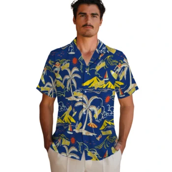 toledo rockets palm tree island blue hawaiian shirts fashion forward