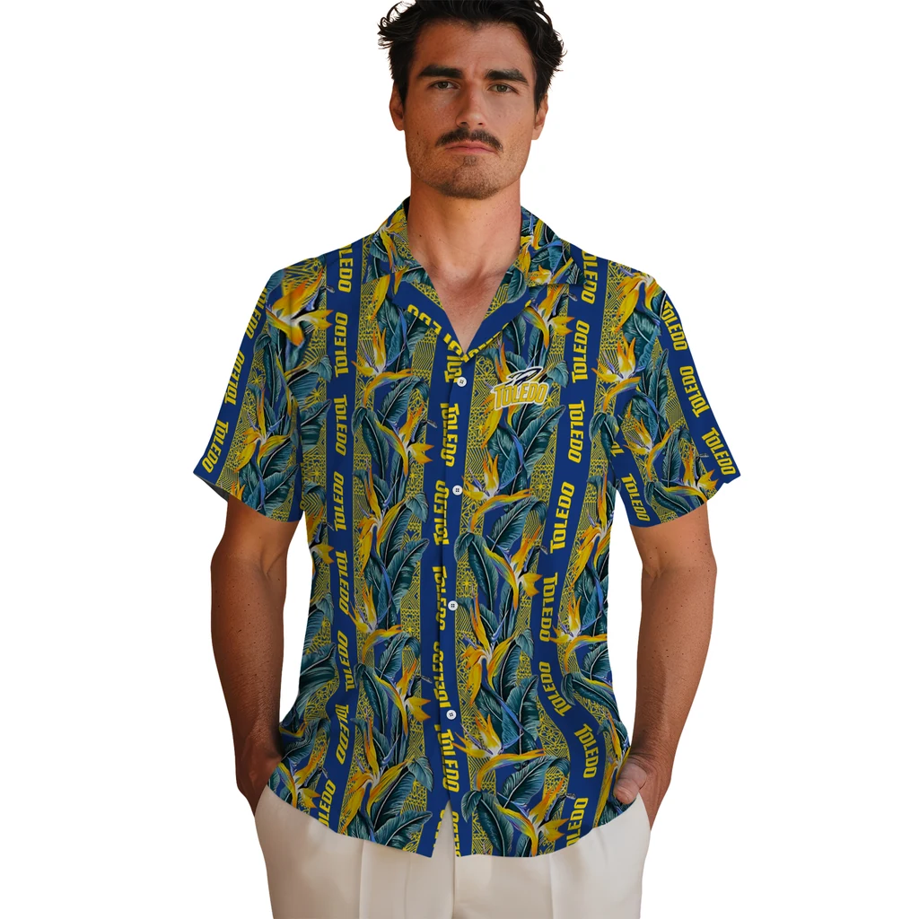 Toledo Rockets Hawaiian Shirt - Paradise Vines toledo rockets paradise vines blue hawaiian shirts fashion forward