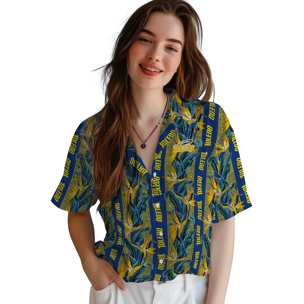 Toledo Rockets Hawaiian Shirt - Paradise Vines toledo rockets paradise vines blue hawaiian shirts latest model