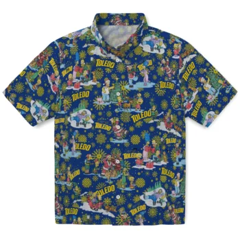 toledo rockets simpsons christmas blue hawaiian shirts best selling