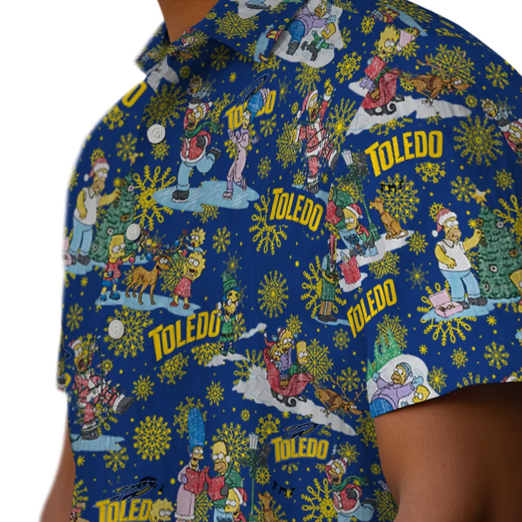 Toledo Rockets Hawaiian Shirt - Simpsons Christmas toledo rockets simpsons christmas blue hawaiian shirts trendy