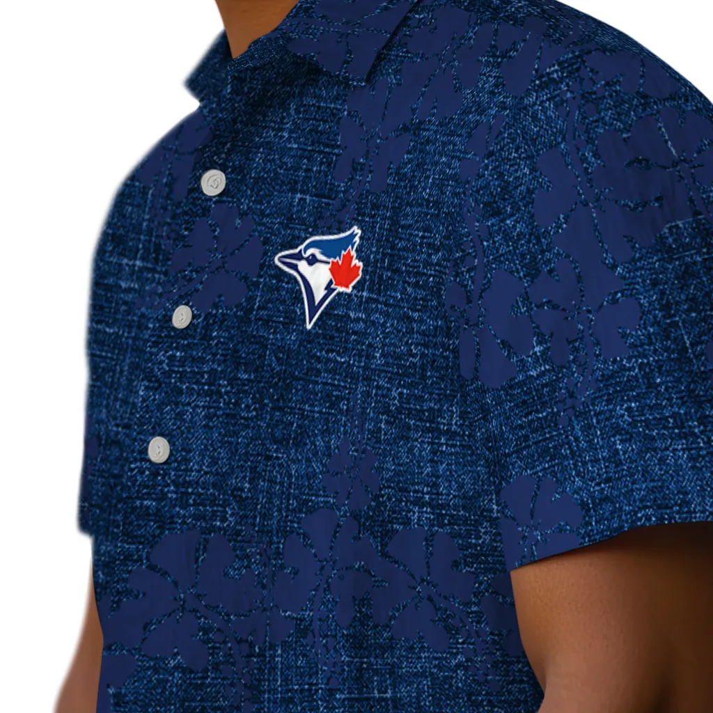 Toronto Blue Jays Hawaiian Shirt - 50th State Flower toronto blue jays hibiscus petals blue hawaiian shirts trendy