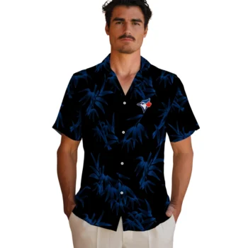 toronto blue jays bamboo branches blue black hawaiian shirts fashion forward