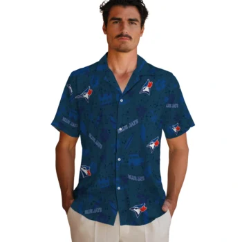 toronto blue jays beach vibe navy hawaiian shirts fashion forward