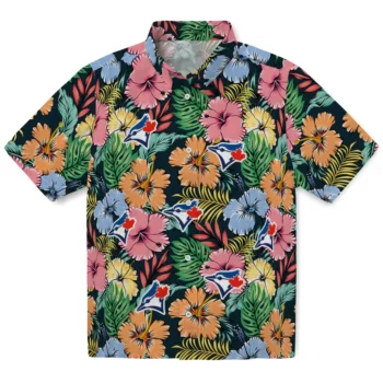 toronto blue jays brilliant hibiscus garden hawaiian shirts best selling