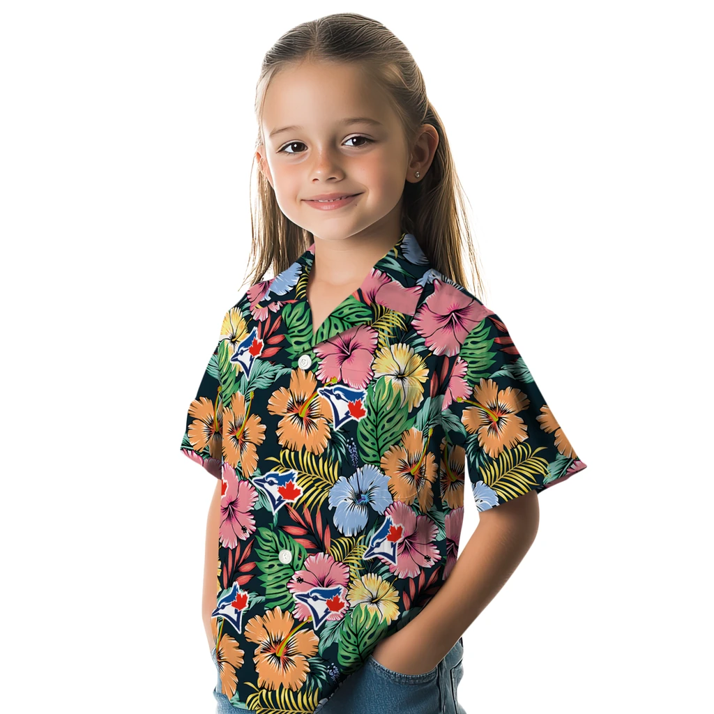 Toronto Blue Jays Hawaiian Shirt - Brilliant Hibiscus Garden toronto blue jays brilliant hibiscus garden hawaiian shirts premium grade