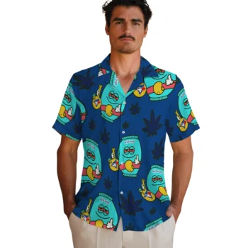 toronto blue jays bong smile blue hawaiian shirts fashion forward