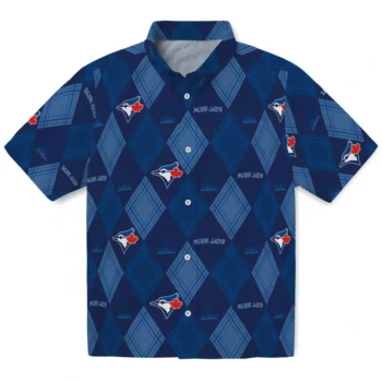 toronto blue jays balloon plaid blue hawaiian shirts best selling