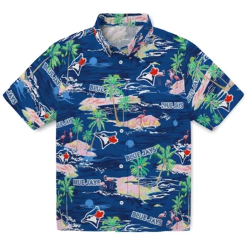 toronto blue jays flamingo retreat blue hawaiian shirts best selling