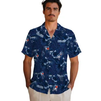 toronto blue jays hibiscus exotic blue hawaiian shirts fashion forward