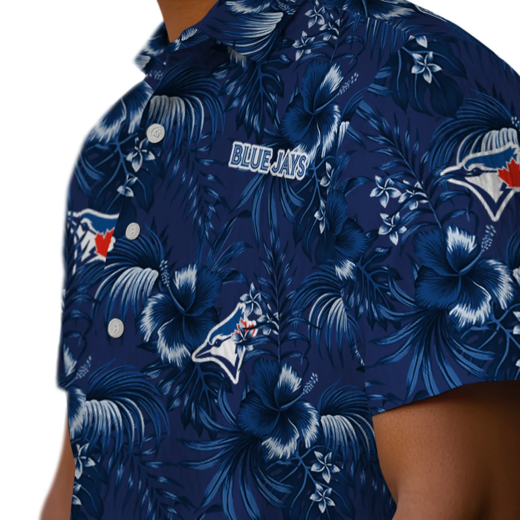 Toronto Blue Jays Hawaiian Shirt - Hibiscus Exotic toronto blue jays hibiscus exotic blue hawaiian shirts trendy