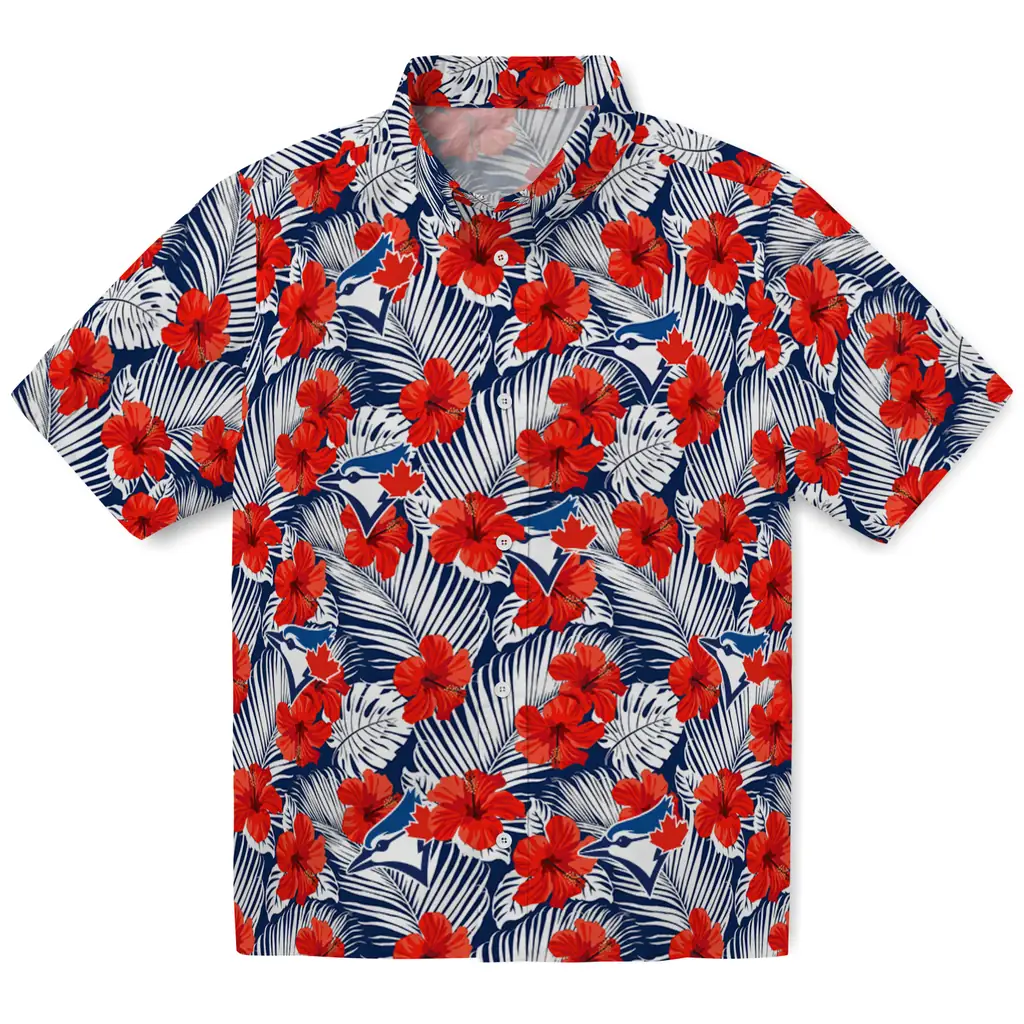 Toronto Blue Jays Hawaiian Shirt - Hibiscus Fiesta toronto blue jays hibiscus fiesta red royal blue hawaiian shirts best selling