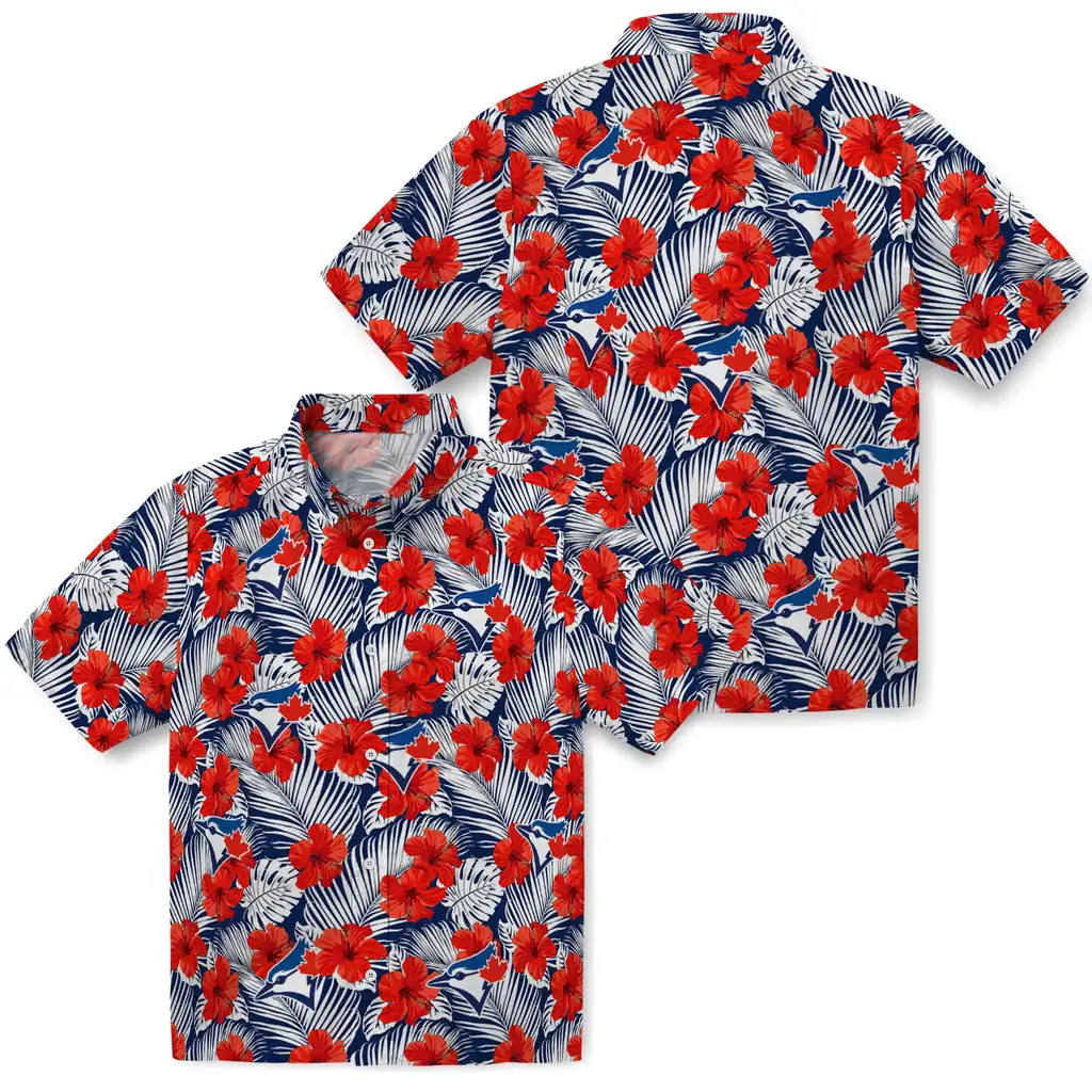 Toronto Blue Jays Hawaiian Shirt - Hibiscus Fiesta toronto blue jays hibiscus fiesta red royal blue hawaiian shirts high quality