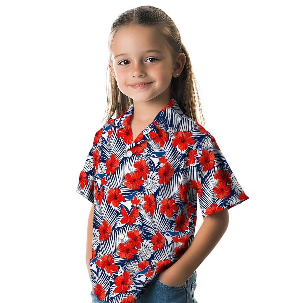 Toronto Blue Jays Hawaiian Shirt - Hibiscus Fiesta toronto blue jays hibiscus fiesta red royal blue hawaiian shirts premium grade