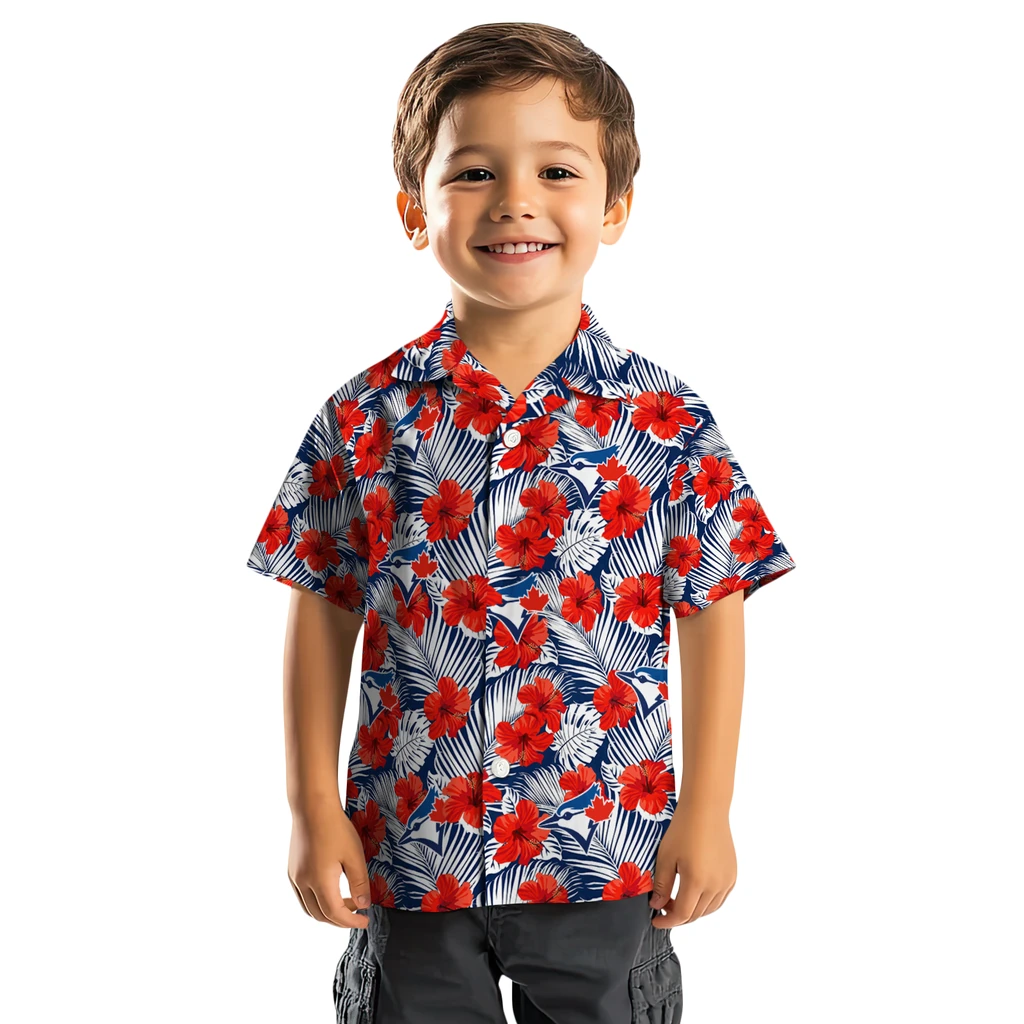 Toronto Blue Jays Hawaiian Shirt - Hibiscus Fiesta toronto blue jays hibiscus fiesta red royal blue hawaiian shirts top rated